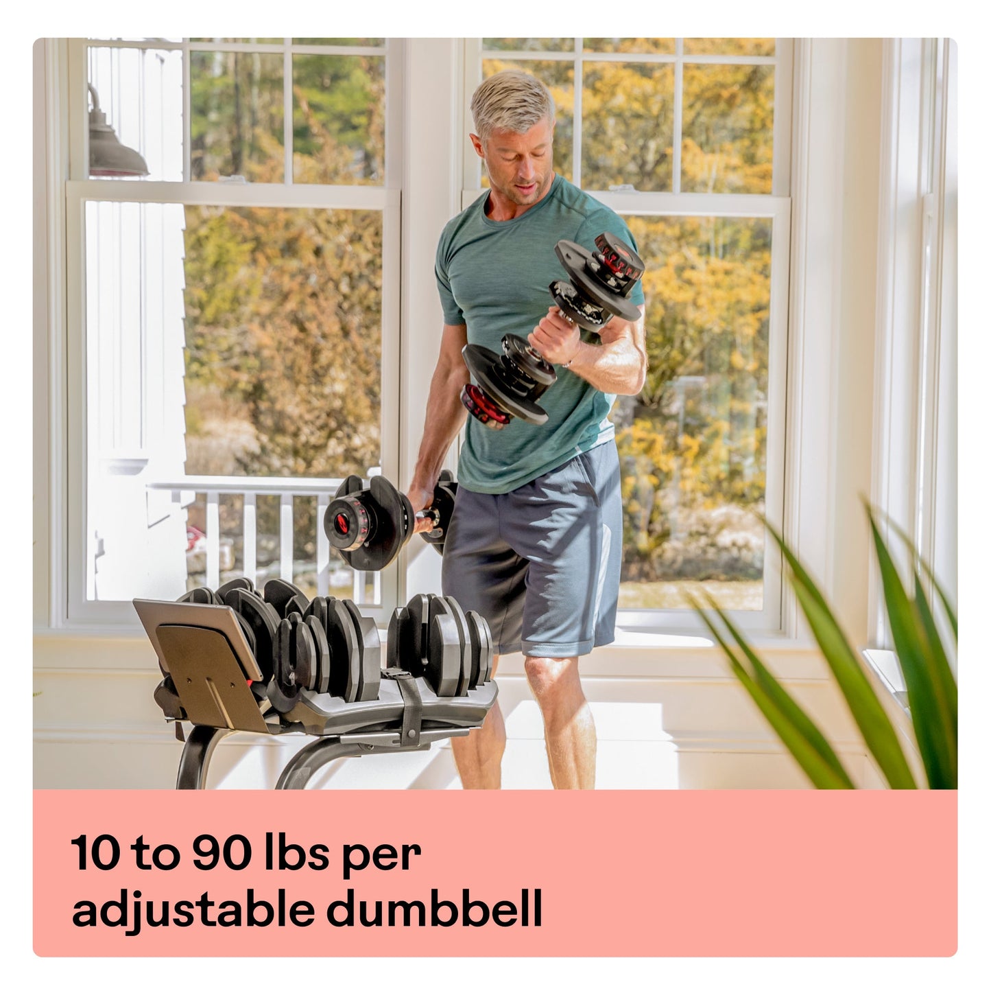 BowFlex 1090i Adjustable Dumbbell Pair with BowFlex Stand - uk.johnsonfitness.com