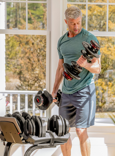 Replaces 15 sets of dumbbells in one compact system