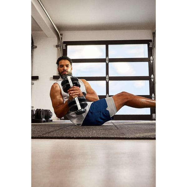 Replaces 15 sets of dumbbells in one compact system